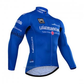 2015 Maillot Cyclisme Giro D'italie Bleu Manches Longues