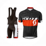 2016 Maillot Cyclisme Scott Noir Rouge Manches Courtes Et Cuissard