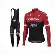 2017 Maillot Cyclisme Trek Segafredo Rouge Noir Manches Longues Et Cuissard