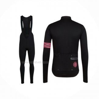 2019 Maillot Cyclisme Rapha Noir Rose Manches Longues Et Cuissard