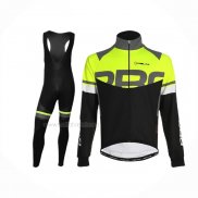 2020 Maillot Cyclisme Nalini Noir Gris Jaune Manches Longues Et Cuissard