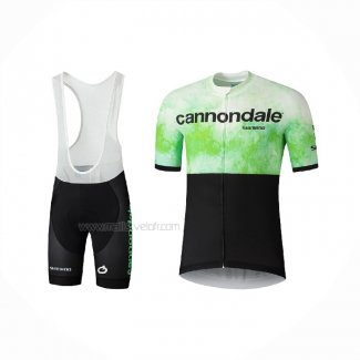 2021 Maillot Cyclisme Cannondale Noir Vert Manches Courtes Et Cuissard