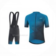 2022 Maillot Cyclisme Gore Bleu Manches Courtes Et Cuissard