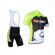 2014 Maillot Cyclisme Castelli SIDI Noir Vert Manches Courtes Et Cuissard