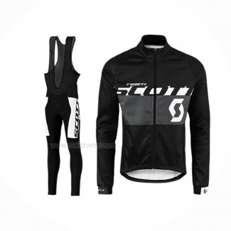 2016 Maillot Cyclisme Scott Blanc Noir Manches Longues Et Cuissard