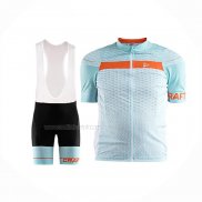 2018 Maillot Cyclisme Craft Route Lumiere Bleu Manches Courtes Et Cuissard