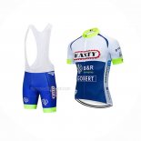 2019 Maillot Cyclisme Wanty Gobert Blanc Bleu Manches Courtes Et Cuissard