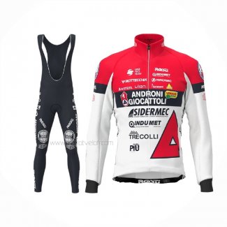 2021 Maillot Cyclisme Androni Giocattoli Blanc Rouge Manches Longues Et Cuissard