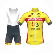 2021 Maillot Cyclisme Wallonie Bruxelles Jaune Manches Courtes Et Cuissard