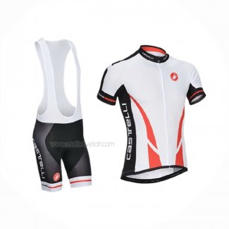 2014 Maillot Cyclisme Castelli Blanc Manches Courtes Et Cuissard