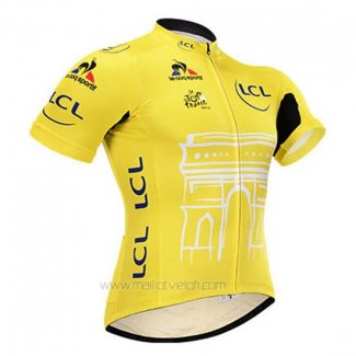 2015 Maillot Cyclisme Tour De France Jaune Manches Courtes