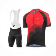 2020 Maillot Cyclisme Loffler Noir Rouge Manches Courtes Et Cuissard