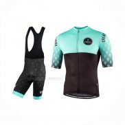 2021 Maillot Cyclisme Bianchi Noir Vert Manches Courtes Et Cuissard