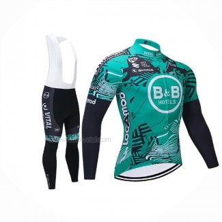 2021 Maillot Cyclisme Vital Concept-BB Hotels Vert Manches Longues Et Cuissard