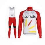 2020 Maillot Cyclisme Cofidis Blanc Rouge Manches Longues Et Cuissard