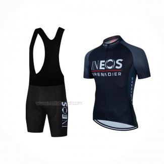 2022 Maillot Cyclisme INEOS Grenadiers Gris Noir Manches Courtes Et Cuissard