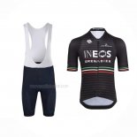 2022 Maillot Cyclisme INEOS Grenadiers Noir Gris Manches Courtes Et Cuissard