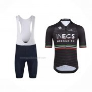 2022 Maillot Cyclisme INEOS Grenadiers Noir Gris Manches Courtes Et Cuissard