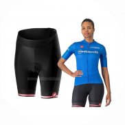 2024 Maillot Cyclisme Femme Giro D'italie Bleu Manches Courtes Et Cuissard