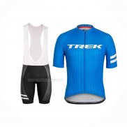 2018 Maillot Cyclisme Trek Bontrager Bleu Manches Courtes Et Cuissard