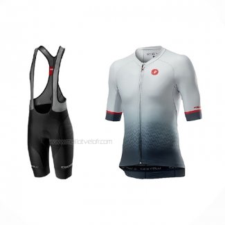 2021 Maillot Cyclisme Castelli Noir Gris Blanc Manches Courtes Et Cuissard