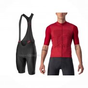 2022 Maillot Cyclisme Castelli Rouge Manches Courtes Et Cuissard