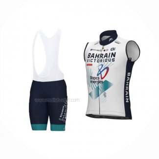 2024 Gilet Coupe-vent Bahrain Victorious Blanc Et Cuissard