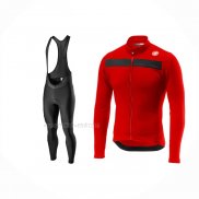 2024 Maillot Cyclisme Castelli Rouge Manches Longues Et Cuissard