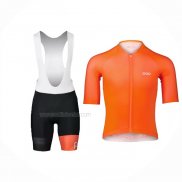 2024 Maillot Cyclisme POC Orange Manches Courtes Et Cuissard