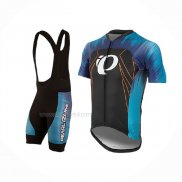 2017 Maillot Cyclisme Pearl Izumi Bleu Noir Manches Courtes Et Cuissard