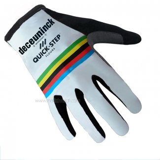 2021 Deceuninck Quick Step Gants Doigts Longs Cyclisme Blanc