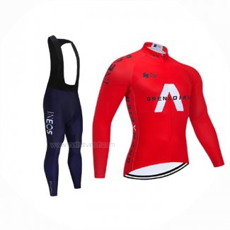 2021 Maillot Cyclisme INEOS Grenadiers Rouge Manches Longues Et Cuissard