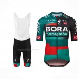 2023 Maillot Cyclisme Bora-Hansgrone Vert Rouge Manches Courtes Et Cuissard