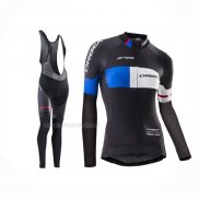 2016 Maillot Cyclisme Femme Orbea Bleu Noir Manches Longues Et Cuissard