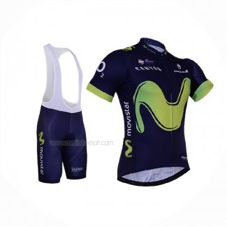 2017 Maillot Cyclisme Movistar Noir Manches Courtes Et Cuissard