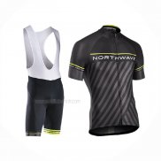 2017 Maillot Cyclisme Northwave Noir Vert Manches Courtes Et Cuissard