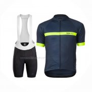 2020 Maillot Cyclisme Bontrager Jaune Profond Bleu Manches Courtes Et Cuissard