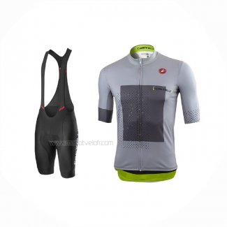 2021 Maillot Cyclisme Castelli Gris Blanc Manches Courtes Et Cuissard(5)