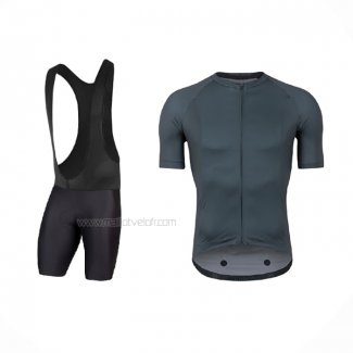 2021 Maillot Cyclisme Pearl Izumi Gris Noir Manches Courtes Et Cuissard