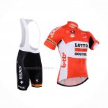 2015 Maillot Cyclisme Lotto Soudal Blanc Rouge Manches Courtes Et Cuissard