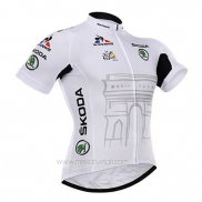 2015 Maillot Cyclisme Tour De France Blanc Manches Courtes