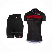 2017 Maillot Cyclisme Femme Castelli Noir Manches Courtes Et Cuissard