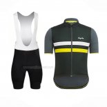 2018 Maillot Cyclisme Rapha Noir Jaune Manches Courtes Et Cuissard