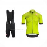 2021 Maillot Cyclisme Castelli Brillant Jaune Manches Courtes Et Cuissard