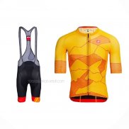 2021 Maillot Cyclisme Castelli Jaune Orange Manches Courtes Et Cuissard