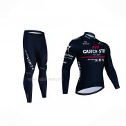 2023 Maillot Cyclisme Deceuninck Quick Step Noir Manches Longues Et Cuissard