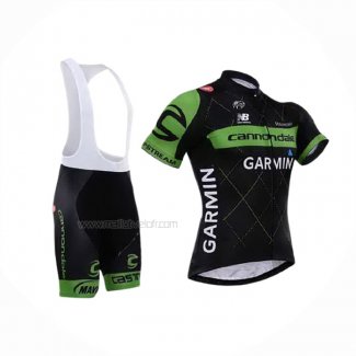 2015 Maillot Cyclisme Cannondale Vert Noir Manches Courtes Et Cuissard