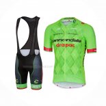 2016 Maillot Cyclisme Cannondale Drapac Vert Noir Manches Courtes Et Cuissard