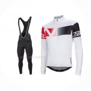 2016 Maillot Cyclisme Nalini Rouge Blanc Manches Longues Et Cuissard