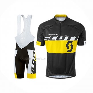 2016 Maillot Cyclisme Scott Jaune Manches Courtes Et Cuissard